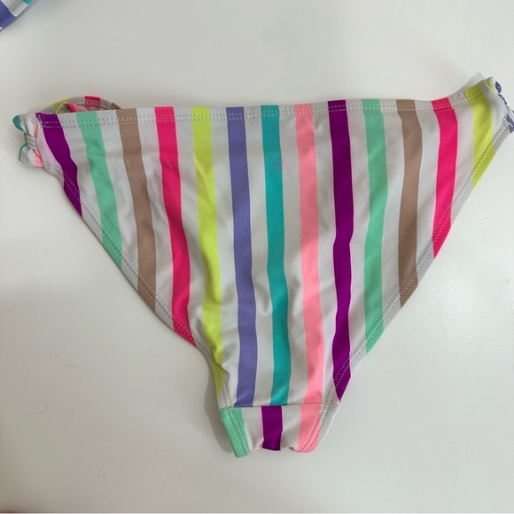 2-Piece Womens Multicolored Striped Bikini Swimsuit - Picture 4 of 10